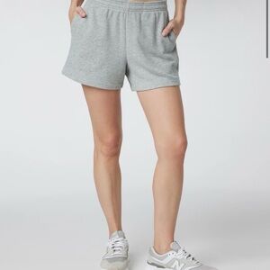 Vuori Light Heather Gray Athletic Lounge Shorts